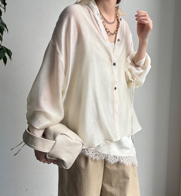  「【WEB】シアーバックフリルブラウス」|シャツ・ブラウス|