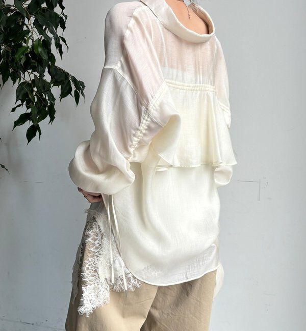  「【WEB】シアーバックフリルブラウス」|シャツ・ブラウス|