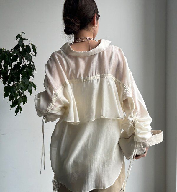  「【WEB】シアーバックフリルブラウス」|シャツ・ブラウス|