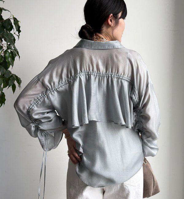  「【WEB】シアーバックフリルブラウス」|シャツ・ブラウス|ミント