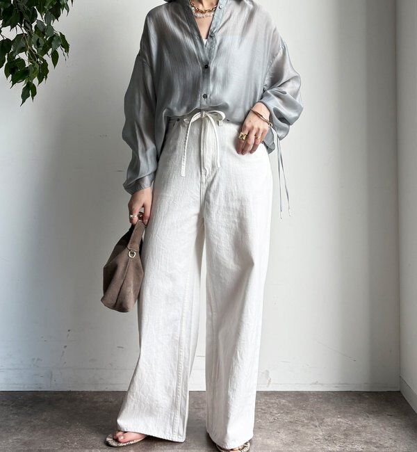  「【WEB】シアーバックフリルブラウス」|シャツ・ブラウス|