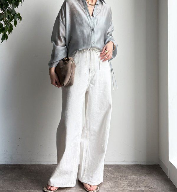  「【WEB】シアーバックフリルブラウス」|シャツ・ブラウス|