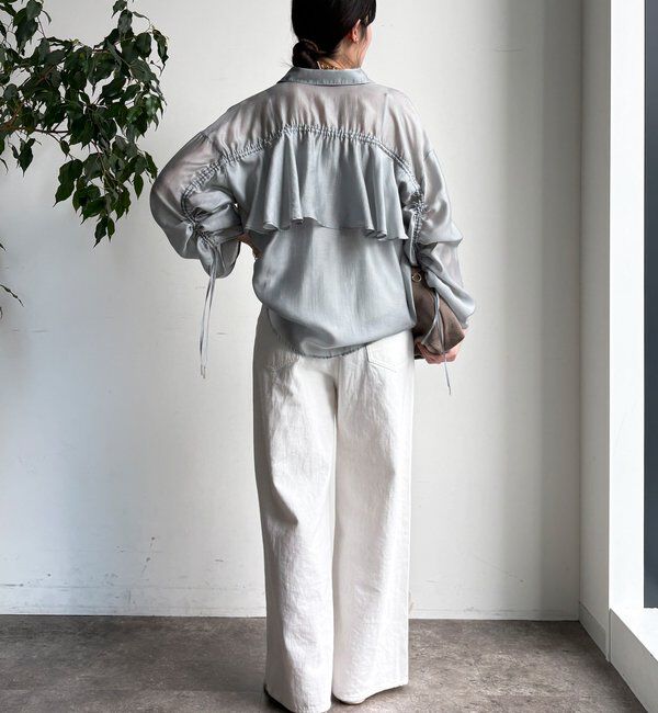  「【WEB】シアーバックフリルブラウス」|シャツ・ブラウス|