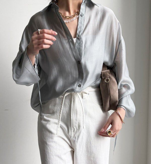  「【WEB】シアーバックフリルブラウス」|シャツ・ブラウス|