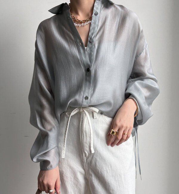  「【WEB】シアーバックフリルブラウス」|シャツ・ブラウス|