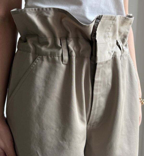  「ウエスト折り返しギャザーパンツ」|チノ|