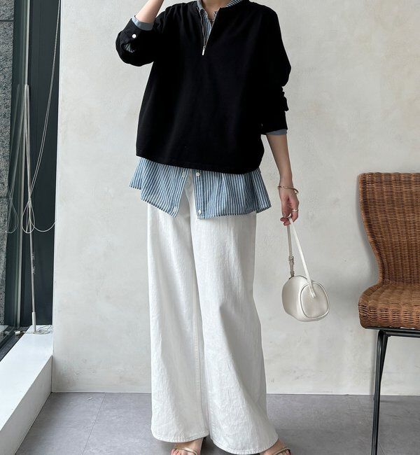  「【WEB限定】サイドドロストハーフジッププルオーバー」|Tシャツ・カットソー|