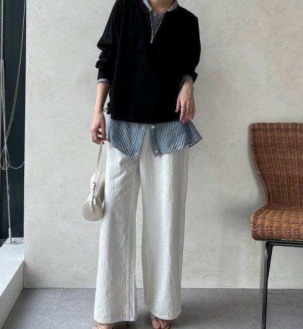  「【WEB限定】サイドドロストハーフジッププルオーバー」|Tシャツ・カットソー|