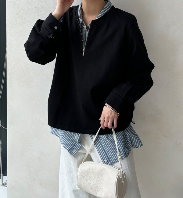  「【WEB限定】サイドドロストハーフジッププルオーバー」|Tシャツ・カットソー|