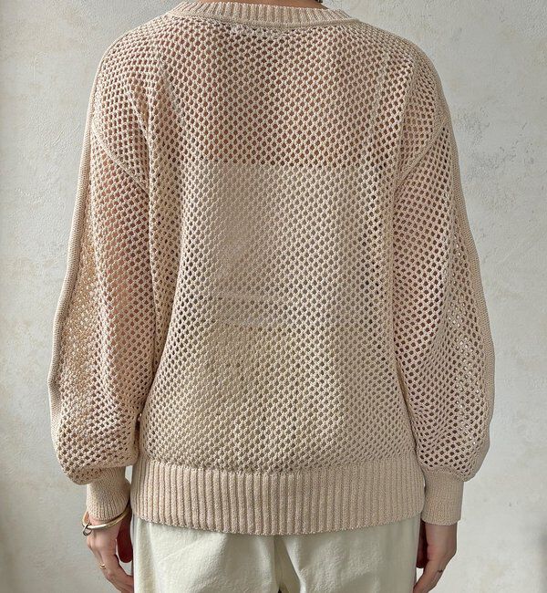  「【WEB限定】メッシュ編みワイドプルオーバー」|ニット・セーター|