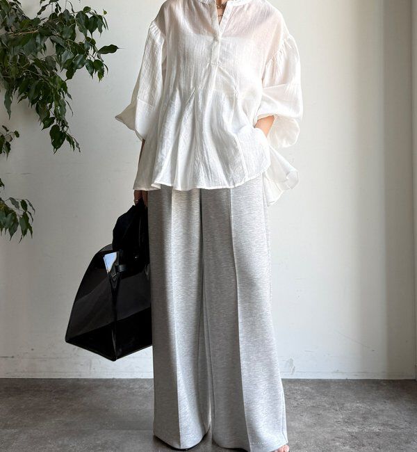  「【WEB限定】切替ギャザーブラウス」|シャツ・ブラウス|