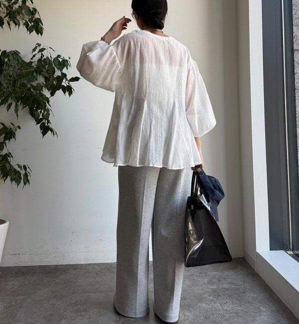  「【WEB限定】切替ギャザーブラウス」|シャツ・ブラウス|