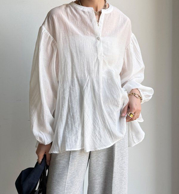  「【WEB限定】切替ギャザーブラウス」|シャツ・ブラウス|