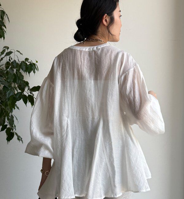  「【WEB限定】切替ギャザーブラウス」|シャツ・ブラウス|