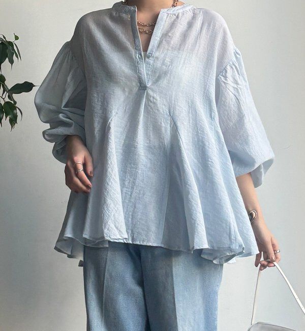  「【WEB限定】切替ギャザーブラウス」|シャツ・ブラウス|