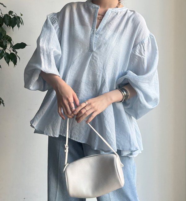  「【WEB限定】切替ギャザーブラウス」|シャツ・ブラウス|