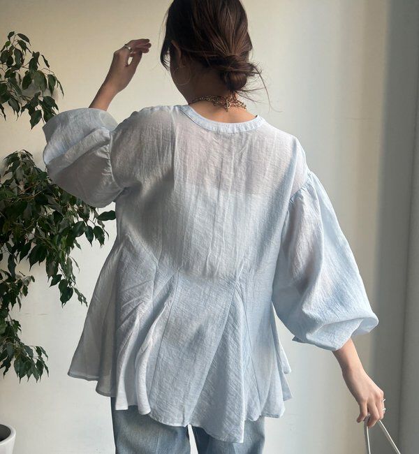  「【WEB限定】切替ギャザーブラウス」|シャツ・ブラウス|