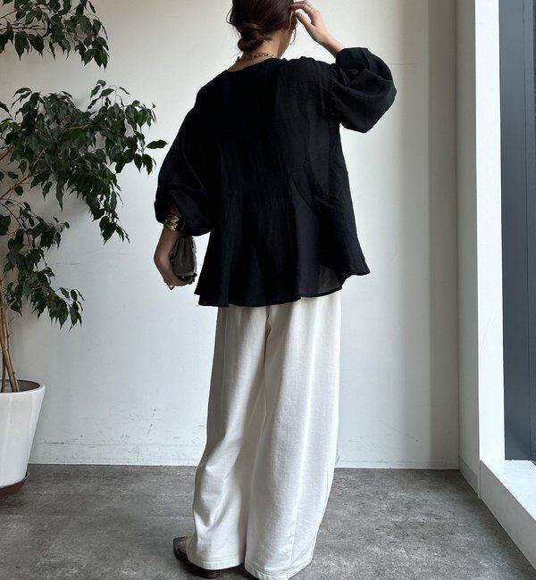  「【WEB限定】切替ギャザーブラウス」|シャツ・ブラウス|