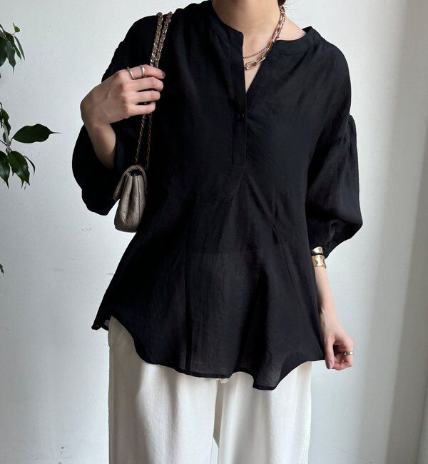  「【WEB限定】切替ギャザーブラウス」|シャツ・ブラウス|