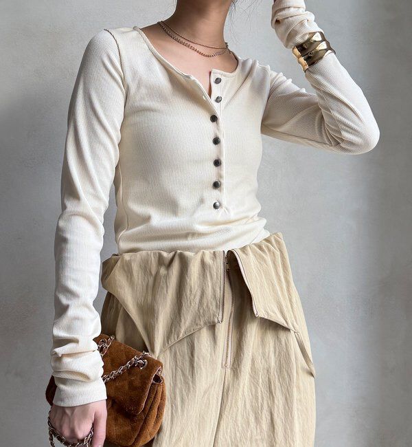  「【WEB限定】ヘンリーネックリブニット」|ニット・セーター|