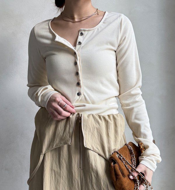  「【WEB限定】ヘンリーネックリブニット」|ニット・セーター|