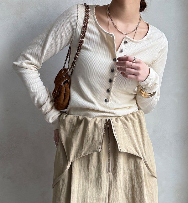  「【WEB限定】ヘンリーネックリブニット」|ニット・セーター|