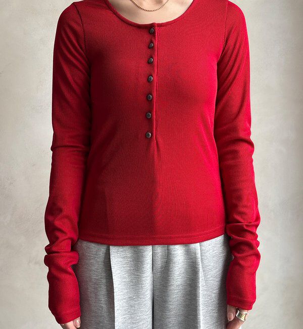  「【WEB限定】ヘンリーネックリブニット」|ニット・セーター|