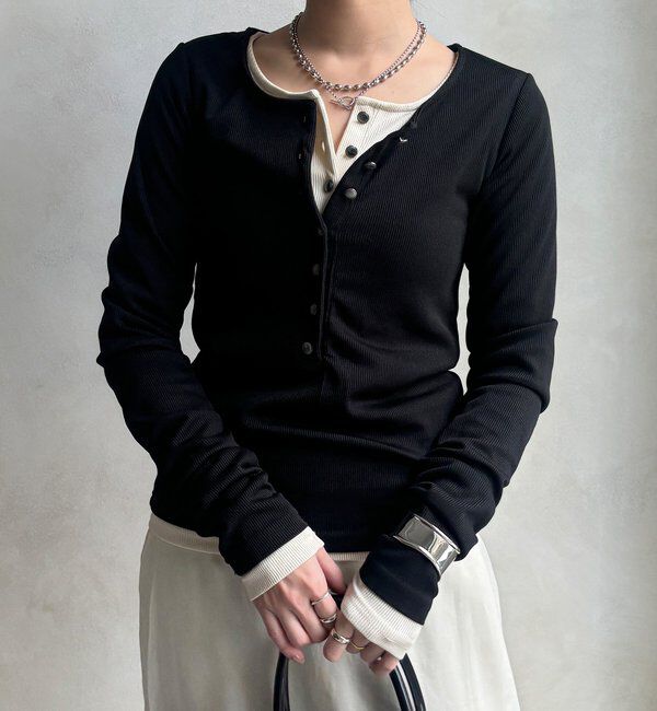  「【WEB限定】ヘンリーネックリブニット」|ニット・セーター|