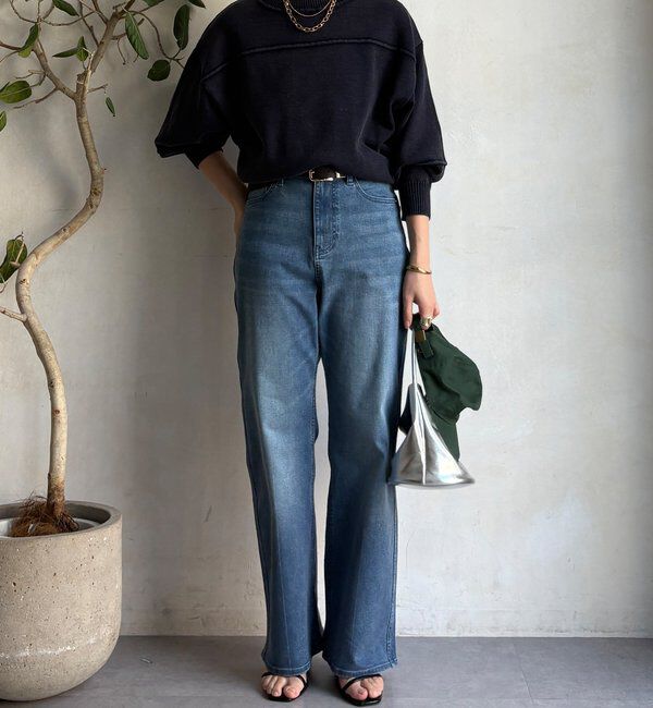  「ピグメント加工スウェットライクニット」|ニット・セーター|