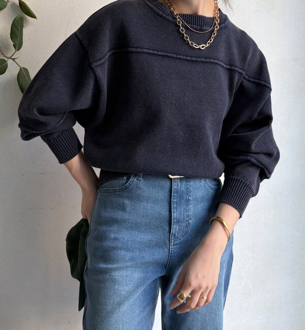  「ピグメント加工スウェットライクニット」|ニット・セーター|