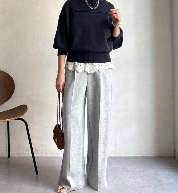  「ピグメント加工スウェットライクニット」|ニット・セーター|