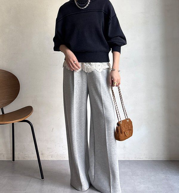  「ピグメント加工スウェットライクニット」|ニット・セーター|