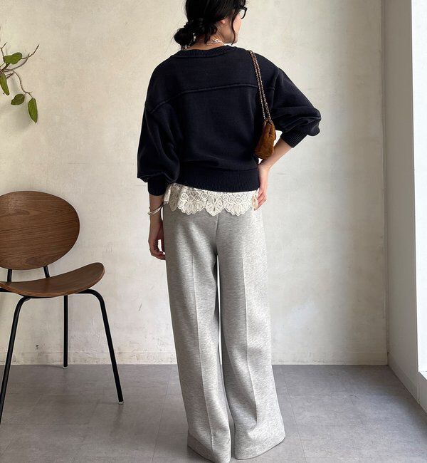  「ピグメント加工スウェットライクニット」|ニット・セーター|