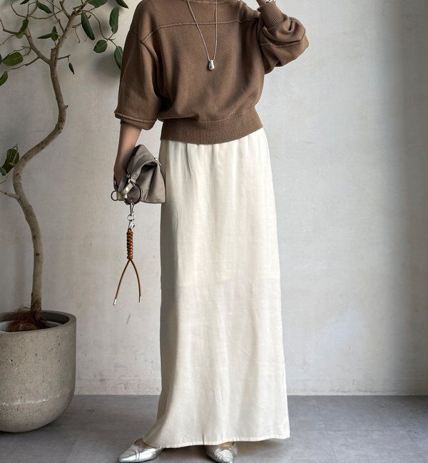  「ピグメント加工スウェットライクニット」|ニット・セーター|