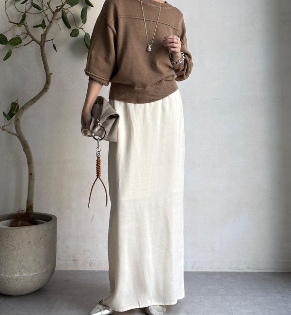  「ピグメント加工スウェットライクニット」|ニット・セーター|