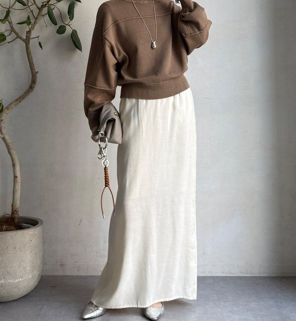  「ピグメント加工スウェットライクニット」|ニット・セーター|