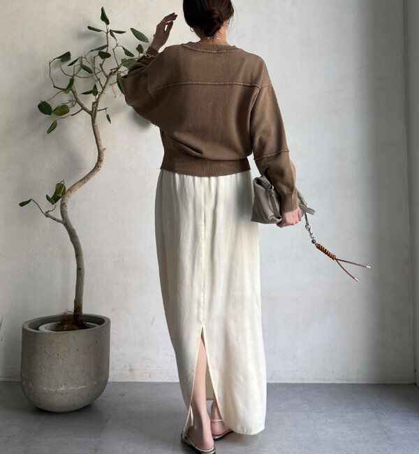  「ピグメント加工スウェットライクニット」|ニット・セーター|