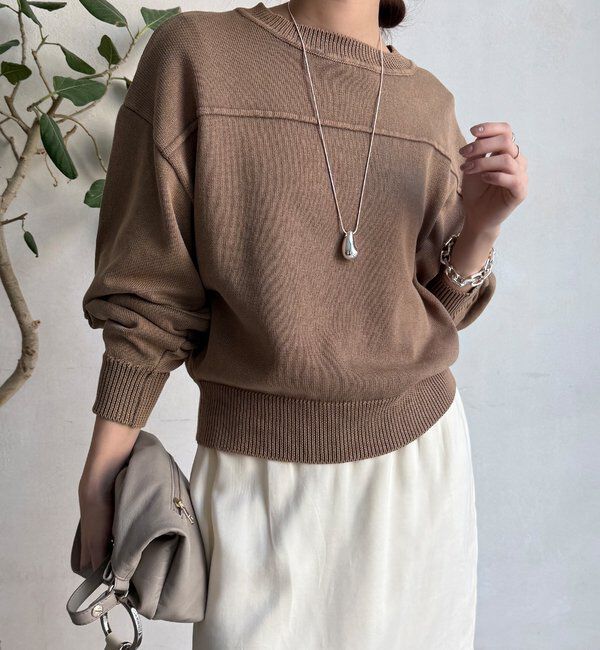  「ピグメント加工スウェットライクニット」|ニット・セーター|