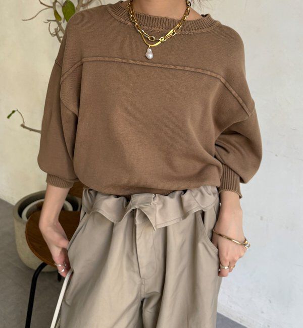  「ピグメント加工スウェットライクニット」|ニット・セーター|