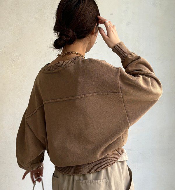  「ピグメント加工スウェットライクニット」|ニット・セーター|