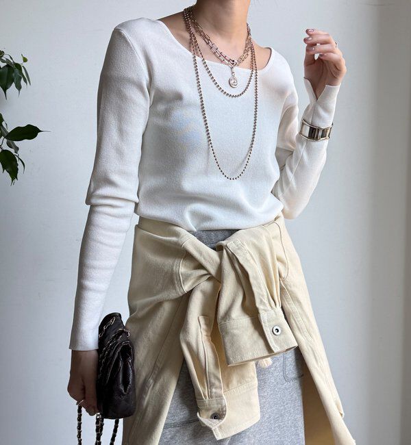  「【REI企画カラーあり】スクエアニットロングスリーブプルオーバー」|ニット・セーター|