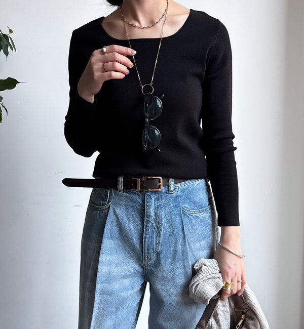  「【REI企画カラーあり】スクエアニットロングスリーブプルオーバー」|ニット・セーター|