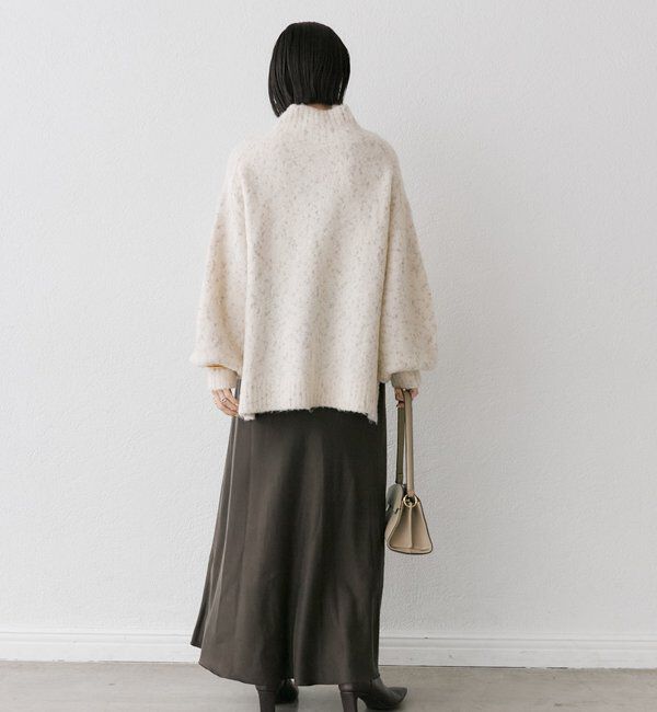  「【キャッチーな編地】ラメノット2wayタートル」|ニット・セーター|