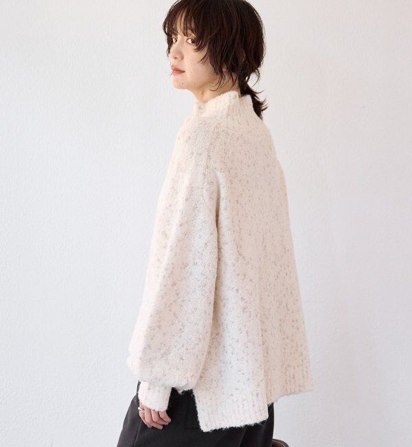  「【キャッチーな編地】ラメノット2wayタートル」|ニット・セーター|