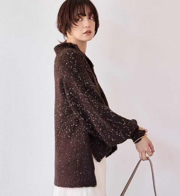  「【キャッチーな編地】ラメノット2wayタートル」|ニット・セーター|