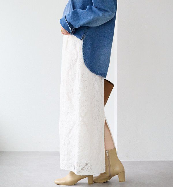  「【a Nice （ア ・ニース）】クラフトレーススカート」|スカート|