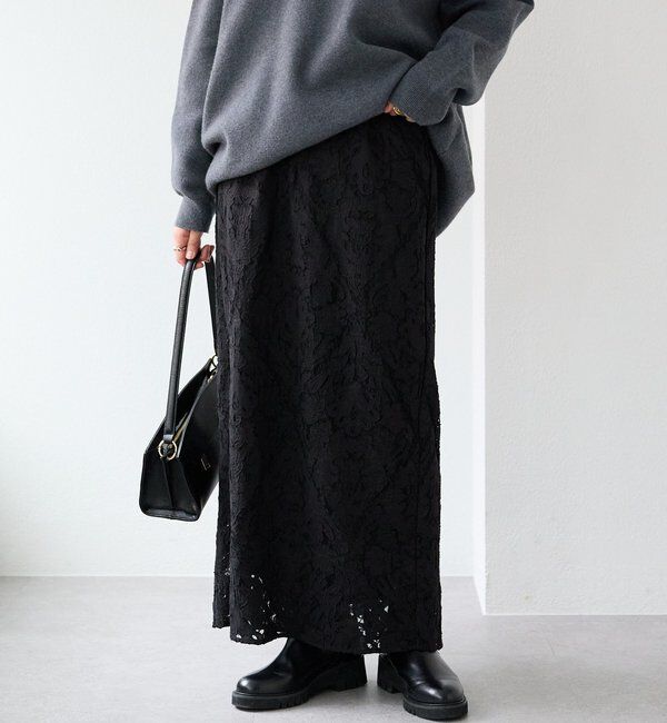  「【a Nice （ア ・ニース）】クラフトレーススカート」|スカート|