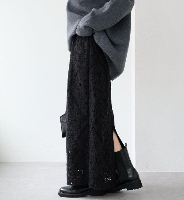  「【a Nice （ア ・ニース）】クラフトレーススカート」|スカート|