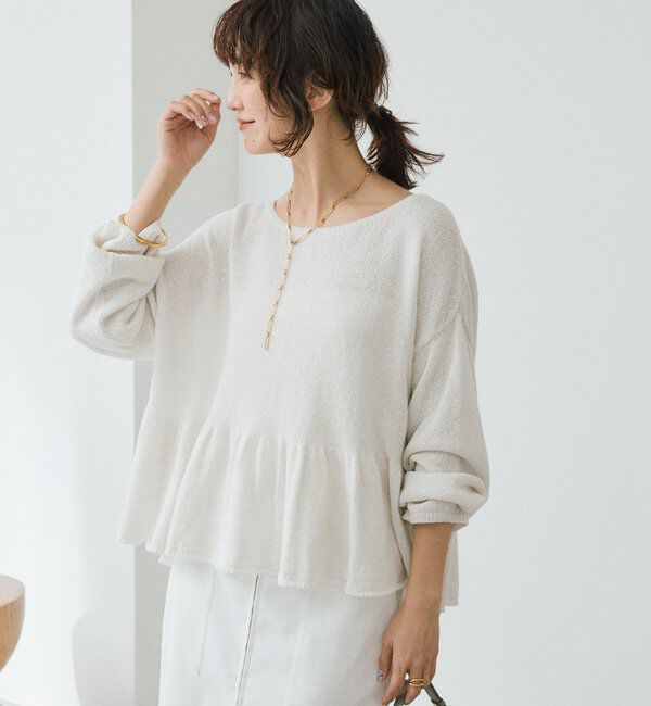  「予約【大人の甘さを演出】ルーズペプラムニット」|ニット・セーター|