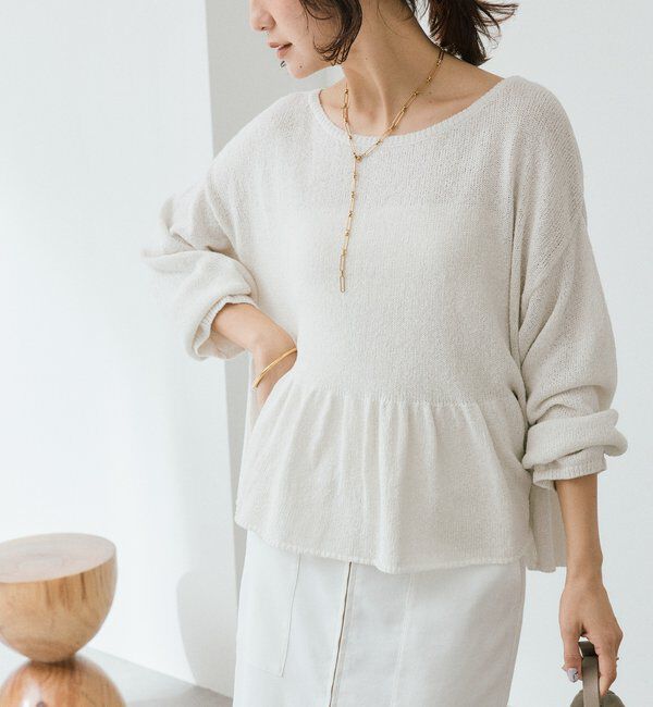  「予約【大人の甘さを演出】ルーズペプラムニット」|ニット・セーター|